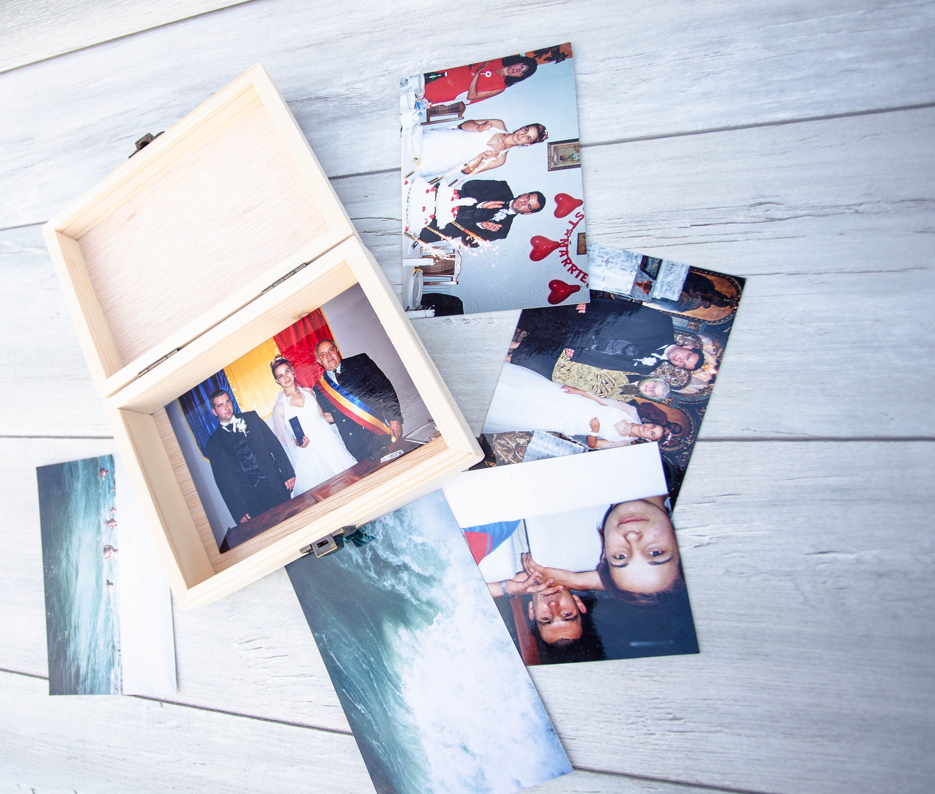 Personalized Wooden Memory Box: Engraved Couple Keepsake