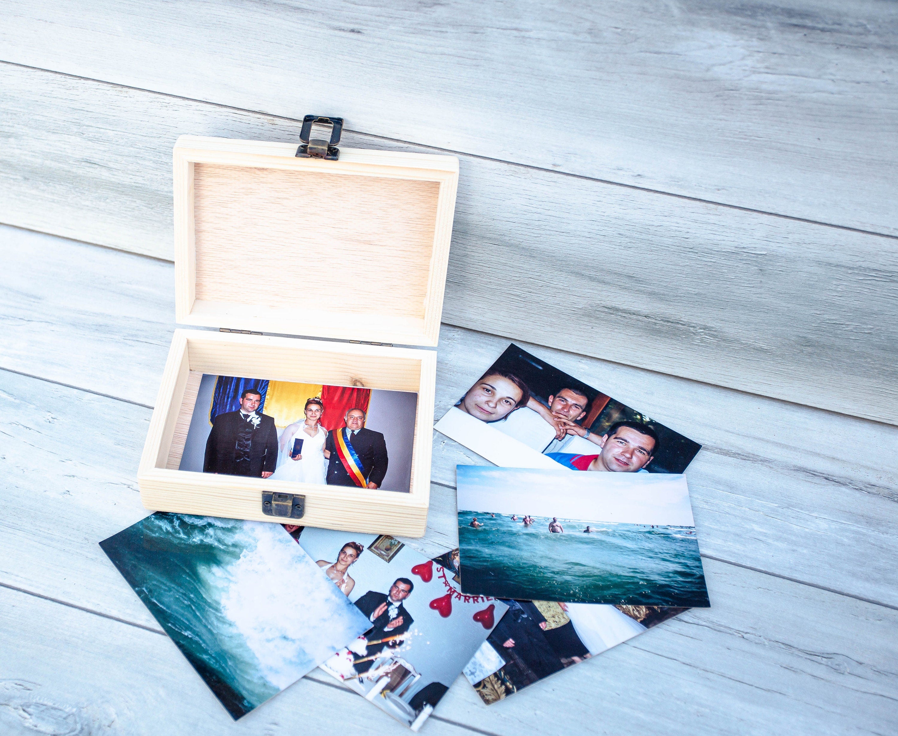 Personalized Wooden Memory Box: Engraved Couple Keepsake