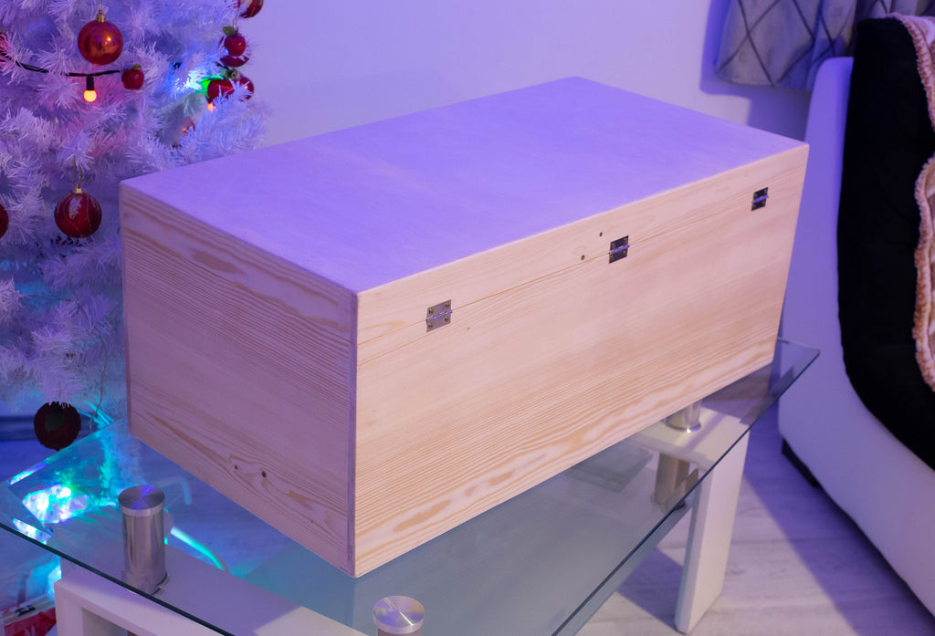 Cufar lemn 87x40x34 cm XL-Custom  Toy Chest/Memory Keeper/Storage/Gift/Christmas Present/Baby Shower/Grandchild, Home Decor