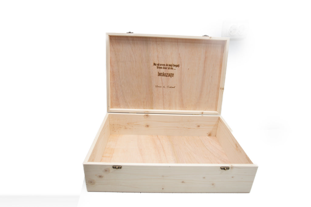 Cutie lemn cu capac cadou nasi (46x30x13 cm)