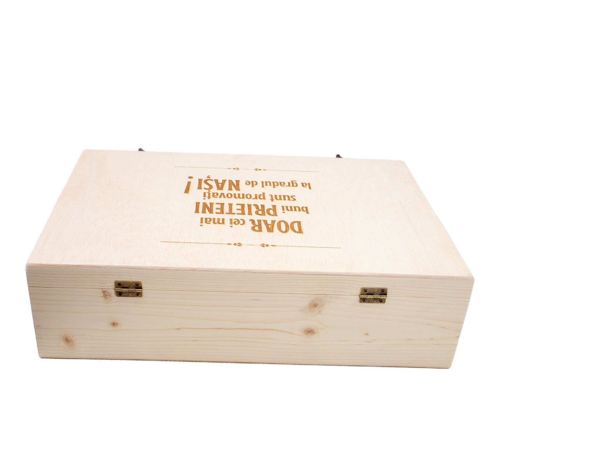 Cutie lemn cu capac cadou nasi (46x30x13 cm)