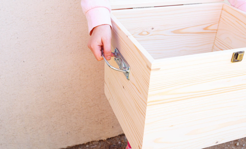 Cufar/cutie din lemn cu capac 34x26x30 cm