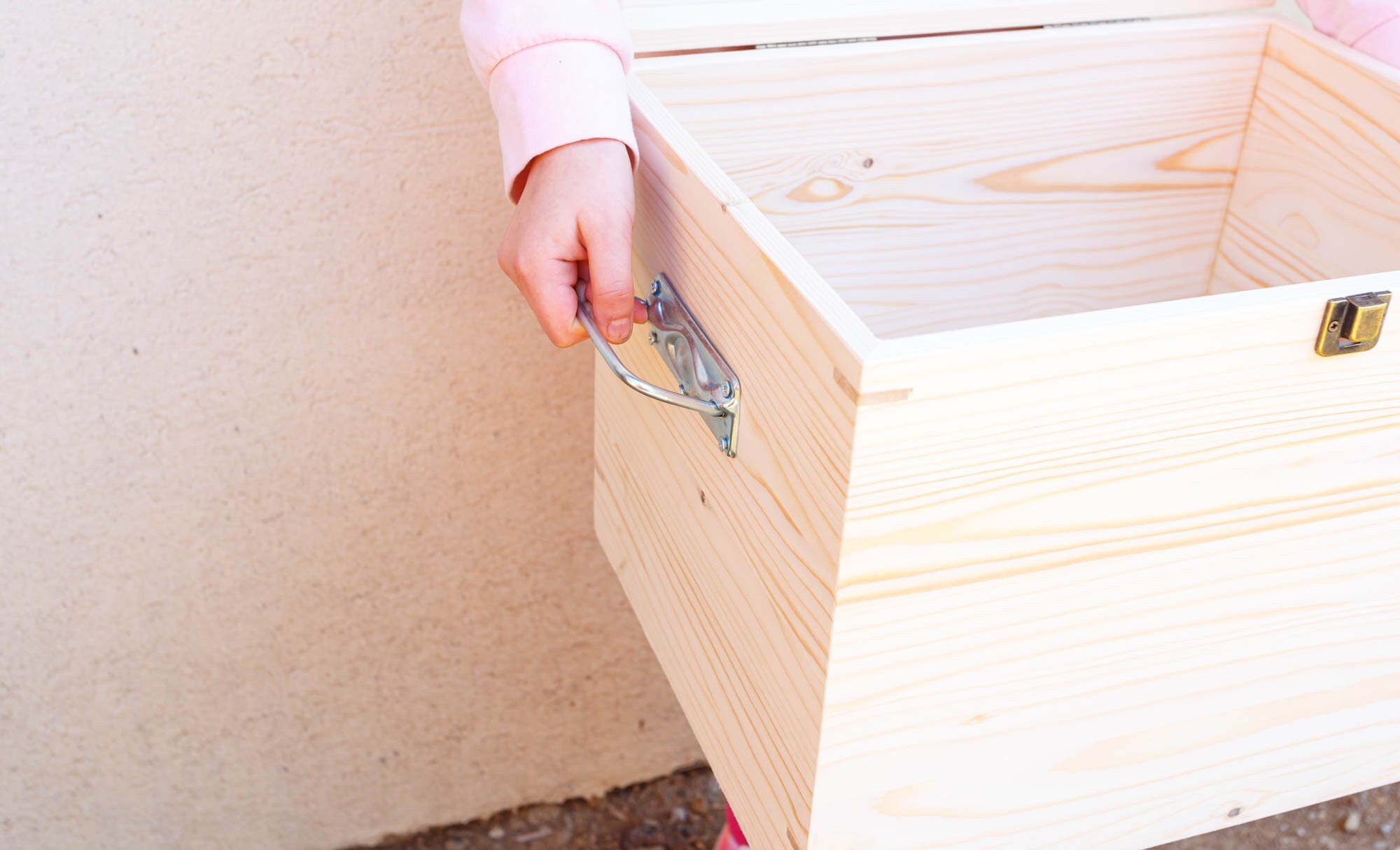 Cufar/cutie din lemn cu capac 34x26x30 cm