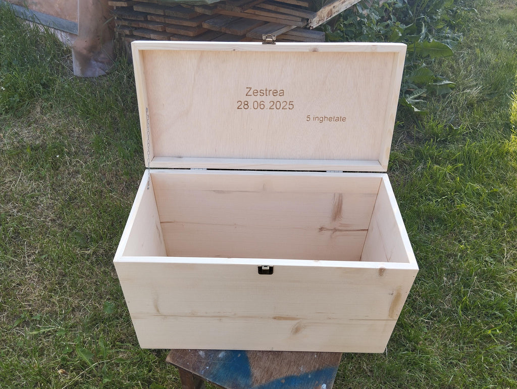 Cufăr lemn – card/plic nuntă  – 50x33x27 cm