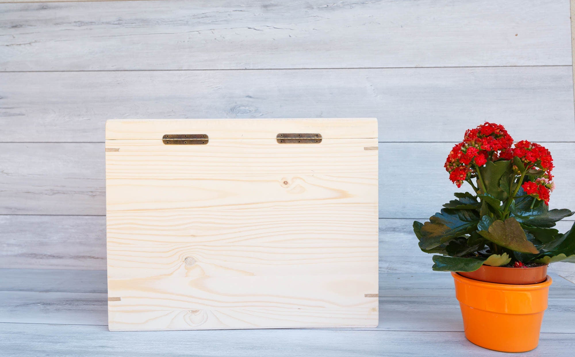 Cufar/cutie din lemn cu capac 34x26x30 cm