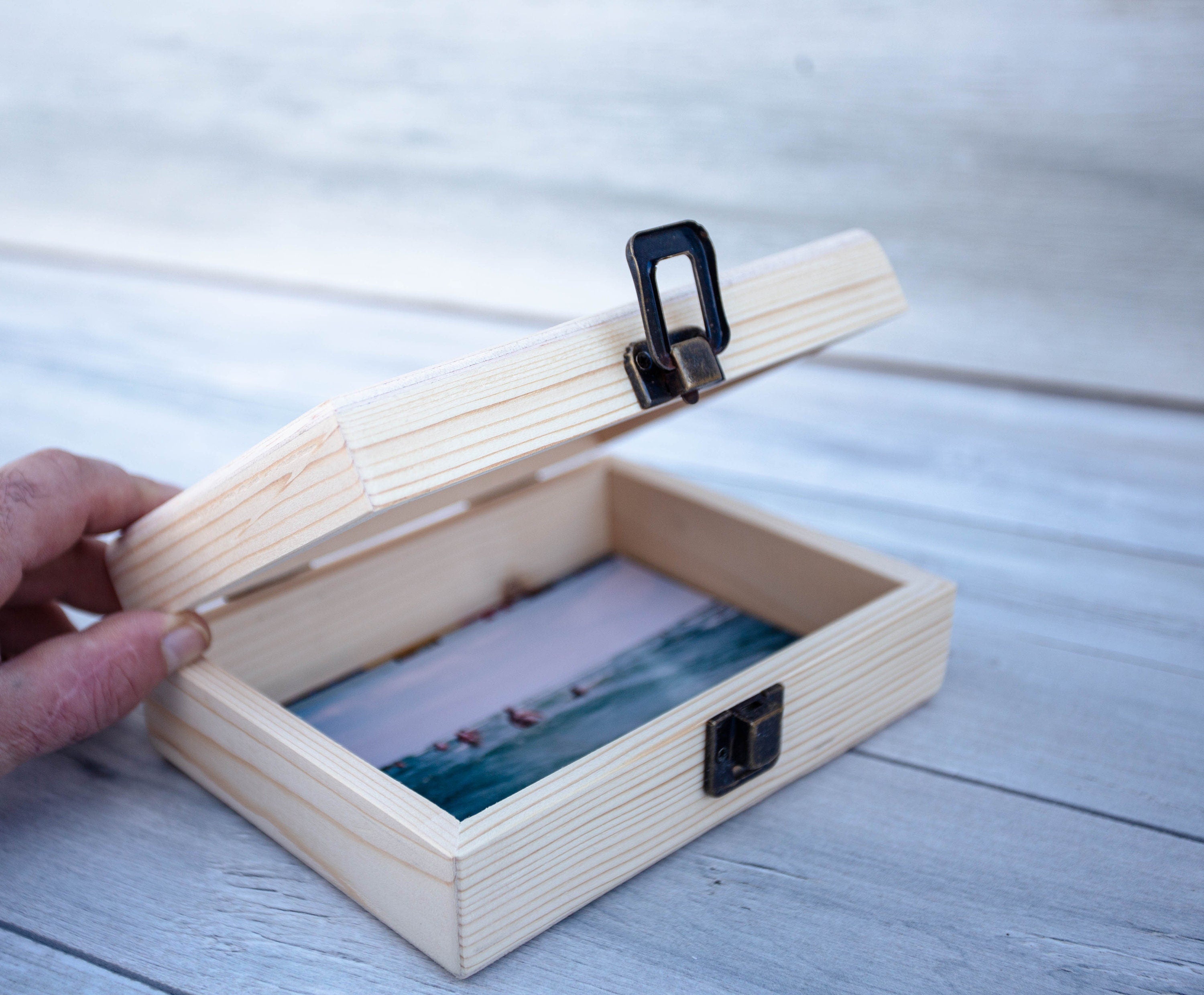 Personalized Wooden Memory Box: Engraved Couple Keepsake