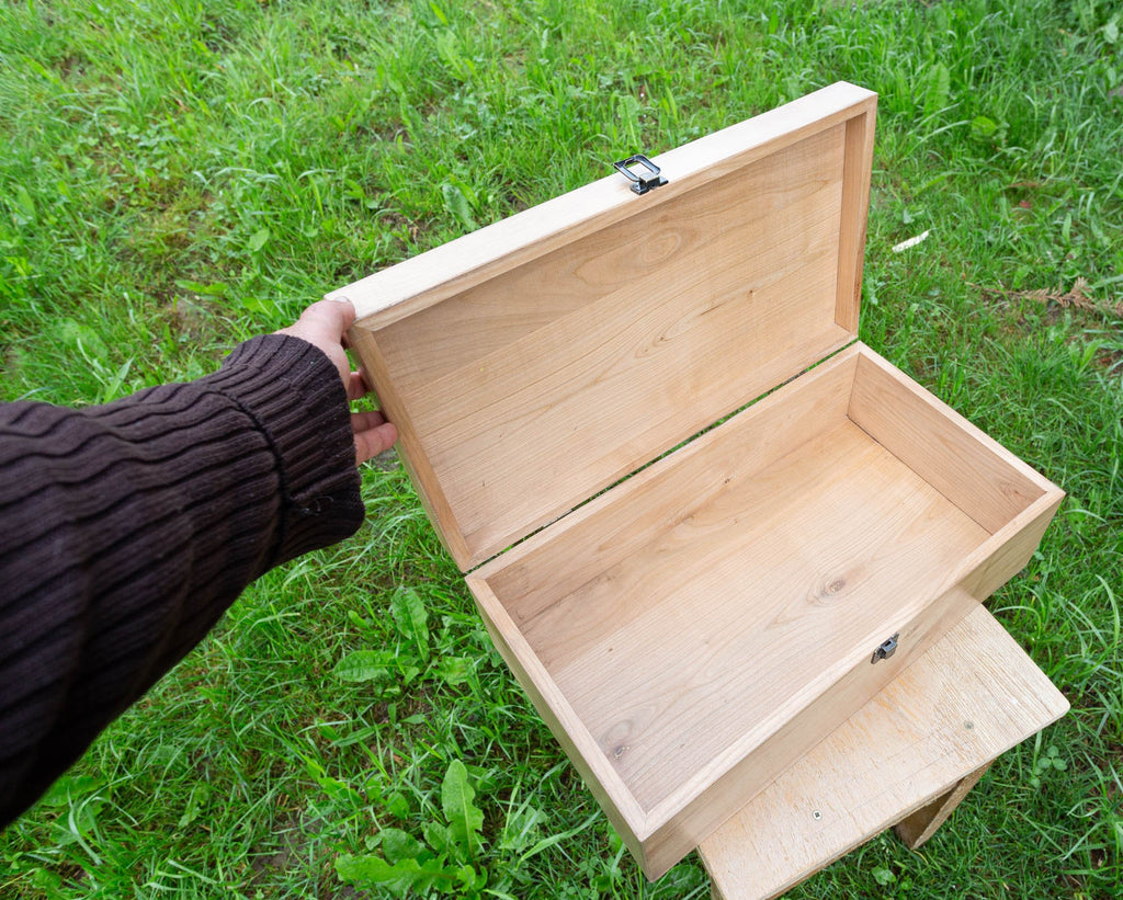 Cutie lemn cu capac din lemn de cires