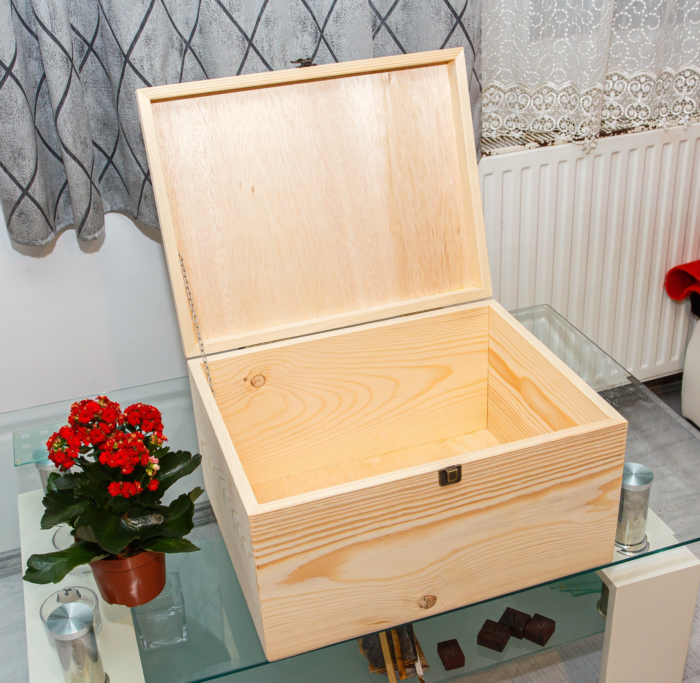 Cufar lemn cu capac 42x32x25 cm