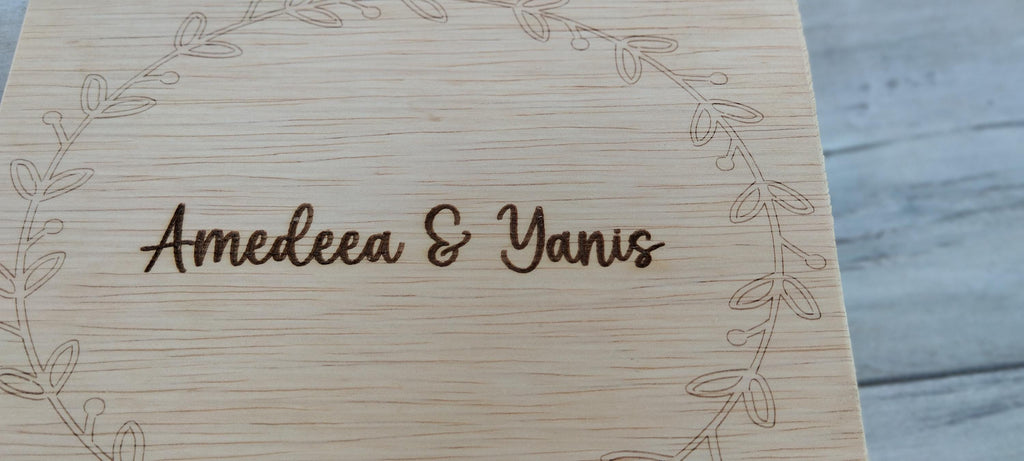 Personalized Wooden Memory Box: Engraved Couple Keepsake