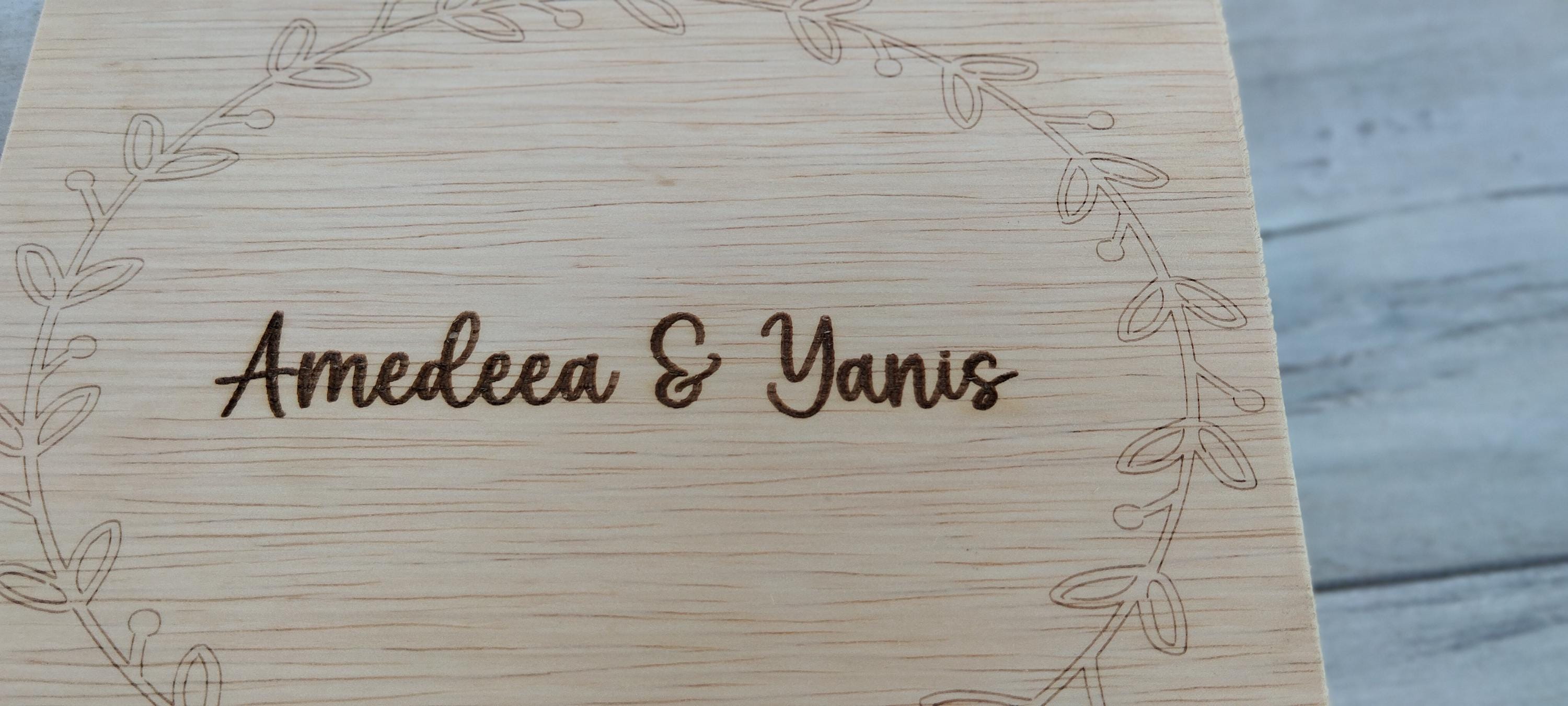 Personalized Wooden Memory Box: Engraved Couple Keepsake