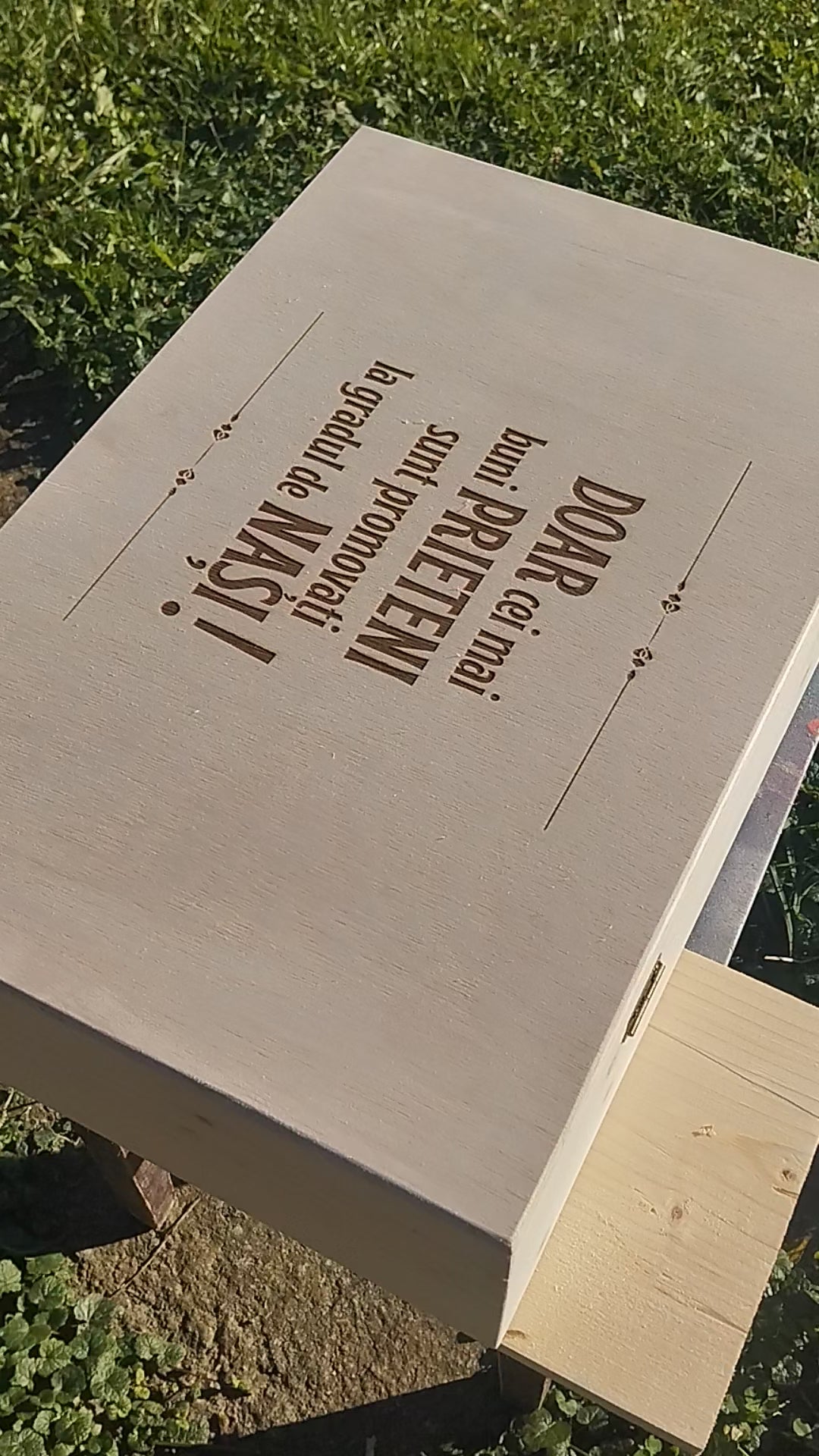 Cutie lemn cu capac cadou nasi (46x30x13 cm)